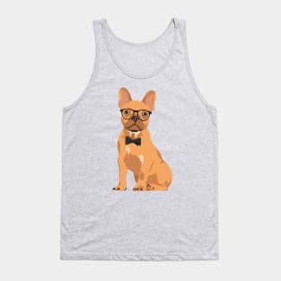 Hipster Brown French Bulldog Puppy T-Shirt for Dog Lovers Tank Top